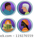 Icons of different people avatar. User people avatar collection in a flat design. Set of cartoon people avatar. Vector illustration 119276559