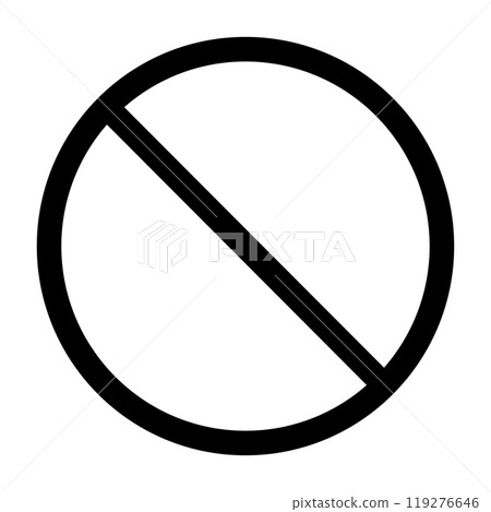 Monochrome icon illustration of prohibition sign Monochrome icon illustration of prohibition sign 119276646