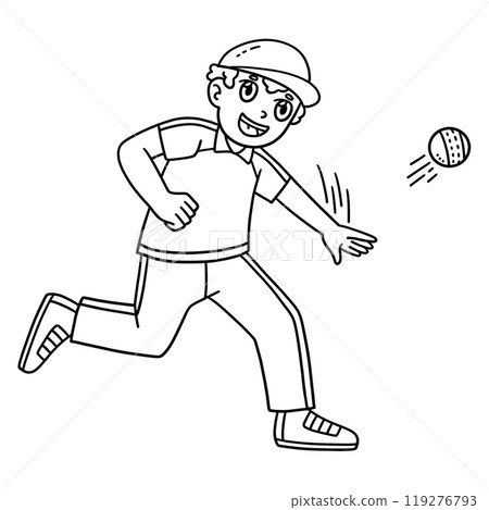 Cricket Fielder Throwing the Ball Back Isolated 119276793