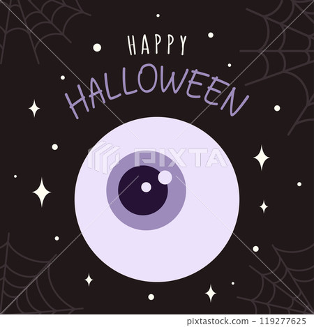 happy halloween card with eyeball 119277625