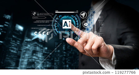 Human interact with AI artificial intelligence brain process generative AI FaaS Human interact with AI artificial intelligence brain process generative AI FaaS 119277766