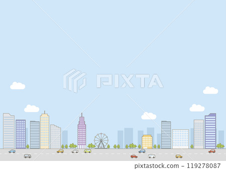 有摩天輪的城市景觀 有摩天輪的城市景觀 119278087