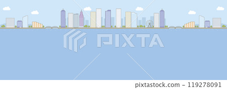 Cityscape seen from the river and sea 119278091