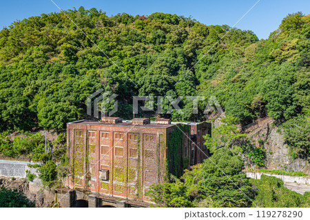 京都府宇治市舊宇治川電力靜川發電廠舊址天瀨水壩遺址 119278290