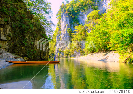 Meoto Iwa and Japanese boat Meoto Iwa and Japanese boat 119278348