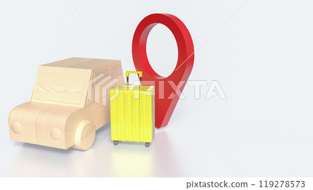 The Car and check point  for travel or applications concept 3d rendering. 119278573