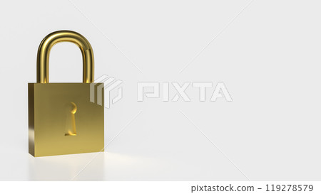Golden lock for security or Business concept 3d rendering. Golden lock for security or Business concept 3d rendering. 119278579
