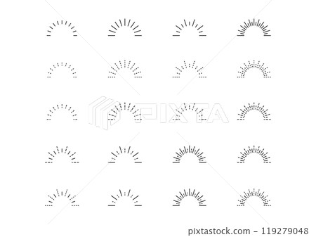 Simple sunburst illustration set (20 types) 119279048