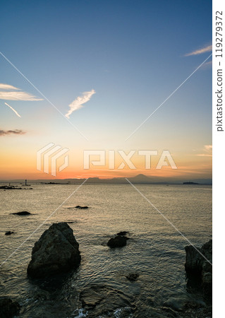 Sunset from Morito Beach in Hayama, Kanagawa Prefecture Sunset from Morito Beach in Hayama, Kanagawa Prefecture 119279372