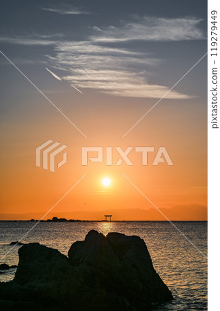 Sunset from Morito Beach in Hayama, Kanagawa Prefecture Sunset from Morito Beach in Hayama, Kanagawa Prefecture 119279449