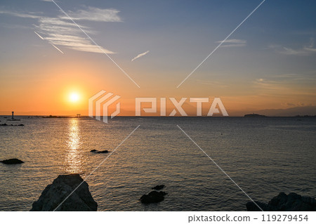 神奈川縣葉山町森戶海岸的日落 119279454