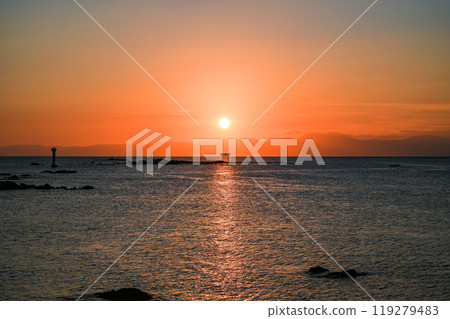 Sunset from Morito Beach in Hayama, Kanagawa Prefecture Sunset from Morito Beach in Hayama, Kanagawa Prefecture 119279483
