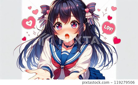 Illustration of cute high school girl 119279506