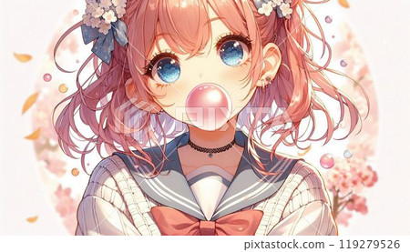 Illustration of cute high school girl 119279526