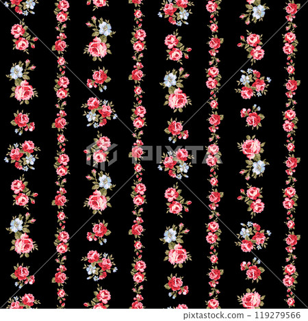 Retro rose stripe pattern Retro rose stripe pattern 119279566