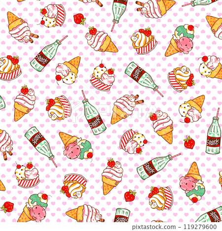 Ice cream patterns perfect for textiles, 119279600