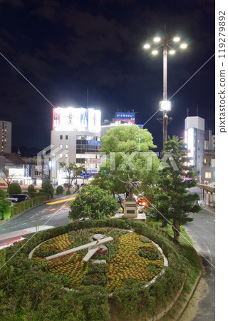 Kurashiki scenery, night view, twilight, Achi, Center Street, in front of the station Kurashiki scenery, night view, twilight, Achi, Center Street, in front of the station 119279892