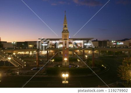 倉敷站前的風景 黃昏時的夜景 岡山觀光 入境 119279902