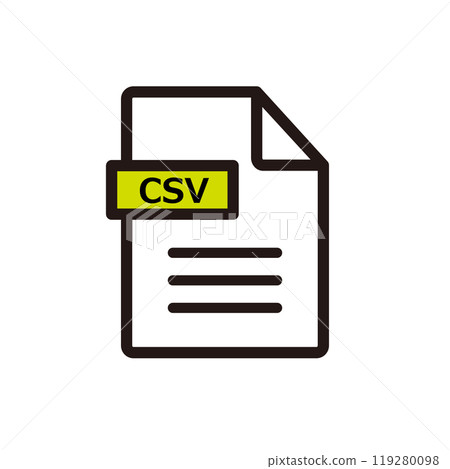 CSV file format icon CSV file format icon 119280098