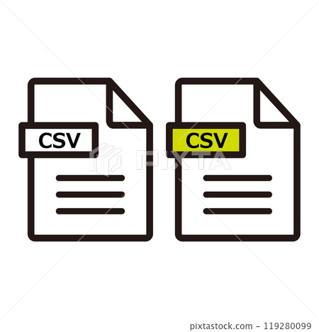 CSV file format icon set 119280099