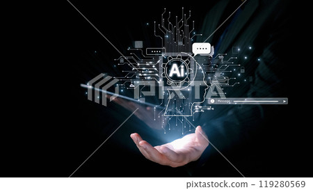 Human interact with AI artificial intelligence brain process generative AI UUID Human interact with AI artificial intelligence brain process generative AI UUID 119280569
