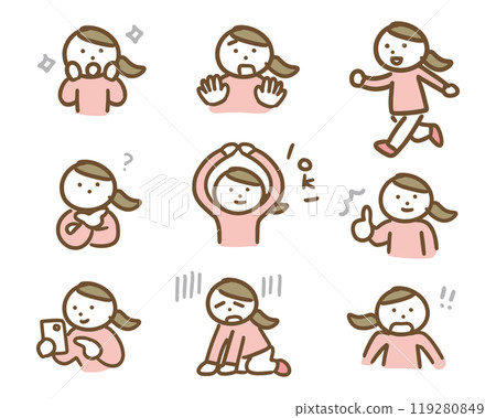 A set of various female reactions A set of various female reactions 119280849
