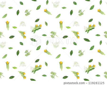 Corn and leaves seamless pattern A' 119281125