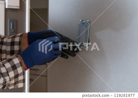 Residential electrical work outlet plate replacement Residential electrical work outlet plate replacement 119281977
