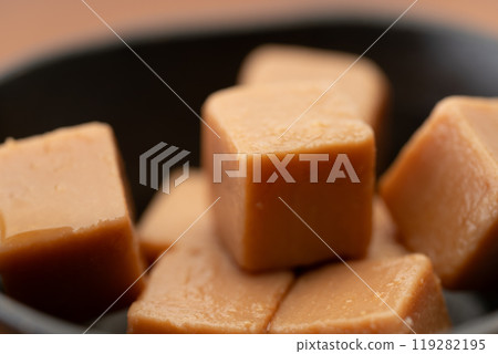 Close-up of cheese marinated in soy sauce 119282195