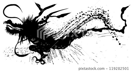 龍手寫畫筆插圖 龍手寫畫筆插圖 119282501