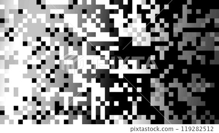 Abstract pixelated rainbow black and white 8 bit retro game pixel Noise 119282512