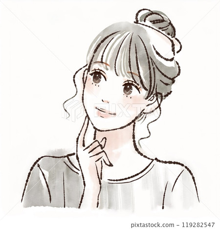 婦女和女孩插畫素材 婦女和女孩插畫素材 119282547