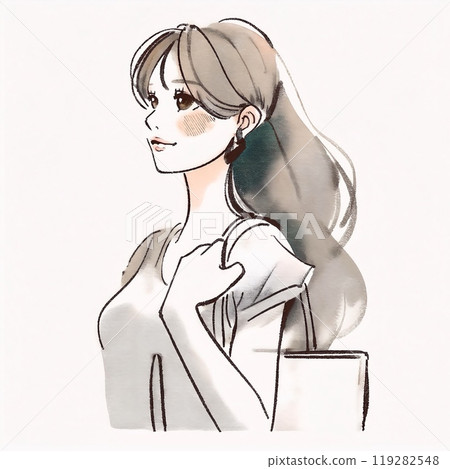 婦女和女孩插畫素材 婦女和女孩插畫素材 119282548