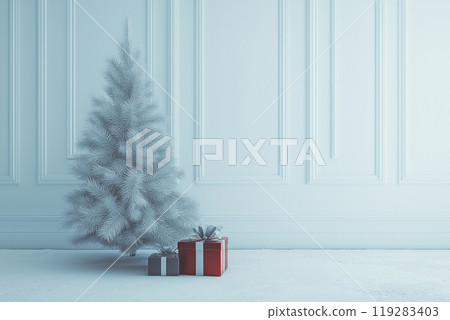 Christmas tree and present box Christmas tree and present box 119283403