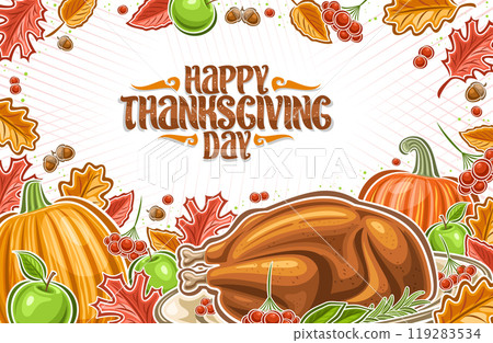 Vector Thanksgiving Greeting Card 119283534