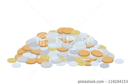 Illustration of a large amount of coins Illustration of a large amount of coins 119284153
