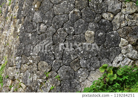 Stone wall of Nakagusuku castle ruins 119284251