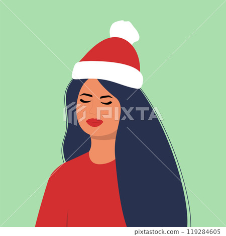 Young woman in a hat. Vector illustration Young woman in a hat. Vector illustration 119284605