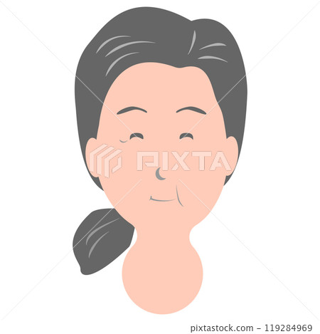中老年婦女、高級阿姨、50、60、70歲的臉部插圖 中老年婦女、高級阿姨、50、60、70歲的臉部插圖 119284969