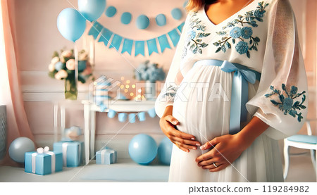 嬰兒淋浴圖像藍色 119284982