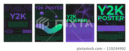 Retro futuristic vibe banners Retro futuristic vibe banners 119284992