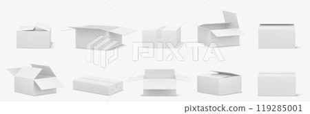 3d white carton paper box package vector mockup 119285001