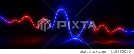 Neon laser wave for music equalizer concept. Neon laser wave for music equalizer concept. 119285030