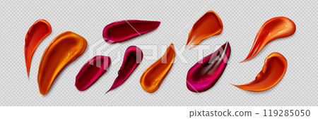 Lipstick smears set isolated on transparent Lipstick smears set isolated on transparent 119285050