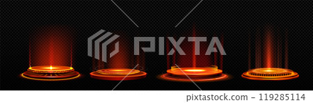 Glowing red neon game portal Glowing red neon game portal 119285114