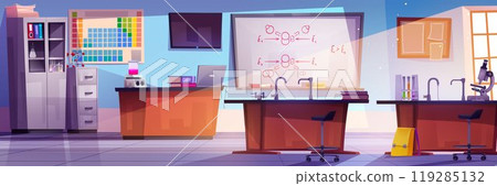 School chemistry classroom interior School chemistry classroom interior 119285132