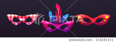 Set of colorful carnival masks 119285151