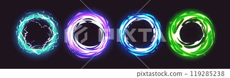 Circle magic light portal with neon glow effect 119285238
