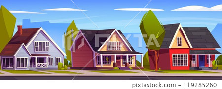 Suburban landscape with countryside house Suburban landscape with countryside house 119285260