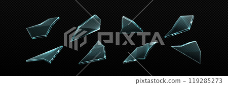 Broken glass or ice pieces set 119285273